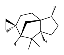 [3R-(3alpha,3abeta,6beta,7beta,8aalpha)]-octahydro-3,8,8-trimethylspiro[6H-3a,7-methanoazulene-6,2'-oxirane]  Struktur