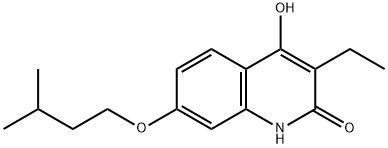 3-Ethyl-4-hydroxy-7-(isopentyloxy)quinolin-2(1H)-one Struktur