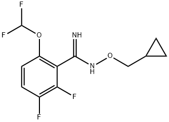 N-Cyclopropylmethoxy-6-difluoromethoxy-2,3-difluoro-benzamidine Struktur