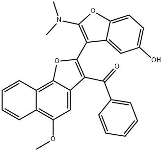 Methanone,  [2-[2-(dimethylamino)-5-hydroxy-3-benzofuranyl]-5-methoxynaphtho[1,2-b]furan-3-yl]phenyl- Struktur