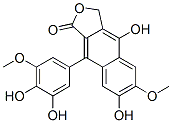 9-(3,4-Dihydroxy-5-methoxyphenyl)-4,7-dihydroxy-6-methoxynaphtho[2,3-c]furan-1(3H)-one Struktur