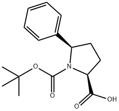 (2S,5R)-BOC-5-PHENYL-PYRROLIDINE-2-CARBOXYLIC ACID Struktur