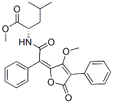 (S)-2-[[[3-Methoxy-5-oxo-4-phenylfuran-2(5H)-ylidene]phenylacetyl]amino]-4-methylpentanoic acid methyl ester Struktur