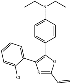 4-[4-(2-chlorophenyl)-2-vinyloxazol-5-yl]-N,N-diethylaniline Struktur