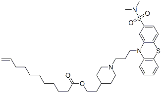 2-[1-[3-[2-[(dimethylamino)sulphonyl]-10H-phenothiazin-10-yl]propyl]-4-piperidyl]ethyl undec-10-enoate Struktur