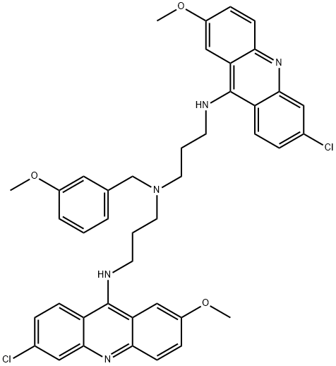 N'-(6-CHLORO-2-METHOXY-9-ACRIDINYL)-N-[3-[(6-CHLORO-2-METHOXY-9-ACRIDINYL)AMINO]PROPYL]-N-[(3-METHOXYPHENYL)METHYL]-1,3-PROPANEDIAMINE Struktur