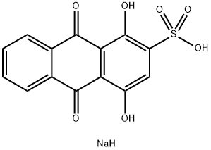 sodium 9,10-dihydro-1,4-dihydroxy-9,10-dioxoanthracene-2-sulphonate Struktur