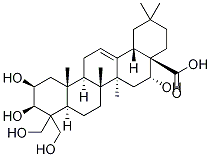 2β,3β,16α,23,24-Pentahydroxyolean-12-en-28-oic acid Struktur