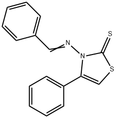 3-Benzylideneamino-4-phenylthiazoline-2-thione Struktur