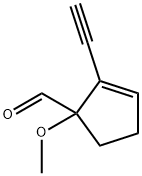 2-Cyclopentene-1-carboxaldehyde, 2-ethynyl-1-methoxy- (9CI) Struktur