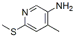 3-Pyridinamine,  4-methyl-6-(methylthio)- Struktur