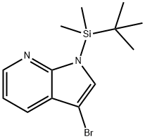 1H-Pyrrolo[2,3-b]pyridine, 3-bromo-1-[(1,1-dimethylethyl)dimethylsilyl]- Struktur