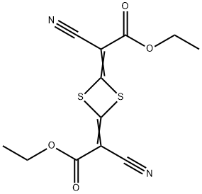 DIETHYL 2,2'-(1,3-DITHIETANE-2,4-DIYLIDENE)BIS(CYANOACETATE) Struktur