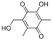 2-Hydroxy-6-hydroxymethyl-3,5-dimethyl-1,4-benzoquinone Struktur