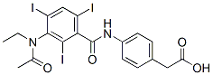 2-[4-[[3-(acetyl-ethyl-amino)-2,4,6-triiodo-benzoyl]amino]phenyl]acetic acid Struktur