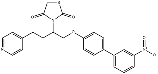 3-[1-[[(3μ-nitro[1,1μ-biphenyl]-4-yl)oxy]methyl]-3-(4-pyridinyl)propyl]-2,4-thiazolidinedione Struktur