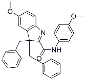 3,3-Dibenzyl-5-methoxy-N-(4-methoxyphenyl)-3H-indole-2-carboxamide Struktur