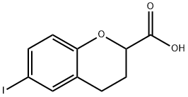 2H-1-BENZOPYRAN-2-CARBOXYLIC ACID, 3,4-DIHYDRO-6-IODO- Struktur