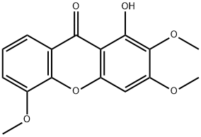 1-hydroxy-2,3,5-trimethoxyxanthene Struktur