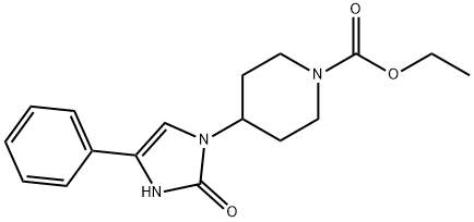 1-(1-Ethoxycarbonyl-4-piperidinyl)-4-phenyl-4-imidazolin-2-one Struktur