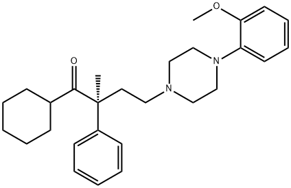 (S)-1-CYCLOHEXYL-4-[4-(2-METHOXY-PHENYL)-PIPERAZIN-1-YL]-2-PHENYL-BUTAN-1-ONE Struktur