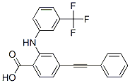 Benzoic  acid,  4-(phenylethynyl)-2-[[3-(trifluoromethyl)phenyl]amino]-  (9CI) Struktur