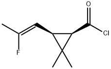 Cyclopropanecarbonyl chloride, 3-[(1Z)-2-fluoro-1-propenyl]-2,2-dimethyl-, (1R,3S)- (9CI) Struktur