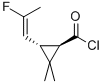 Cyclopropanecarbonyl chloride, 3-[(1E)-2-fluoro-1-propenyl]-2,2-dimethyl-, (1R,3R)- (9CI) Struktur