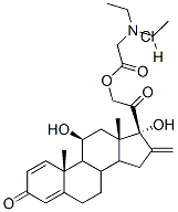 (11beta)-11,17-dihydroxy-16-methylene-3,20-dioxopregna-1,4-dien-21-yl N,N-diethylaminoacetate hydrochloride Struktur