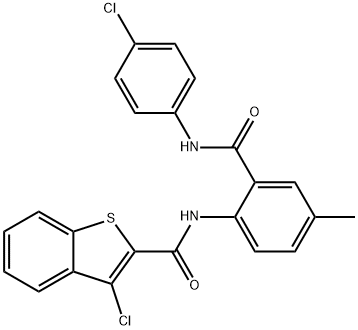 Benzo[b]thiophene-2-carboxaMide, 3-chloro-N-[2-[[(4-chlorophenyl)aMino]carbonyl]-4-Methylphenyl]- Struktur