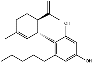 4-[(1R,6R)-3-METHYL-6-(1-METHYLETHENYL)-2-CYCLOHEXEN-1-YL]-5-PENTYL-1,3-BENZENEDIOL Struktur