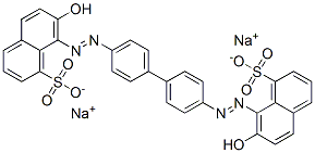 disodium 8,8'-[[1,1'-biphenyl]-4,4'-diylbis(azo)]bis(7-hydroxynaphthalene-1-sulphonate) Struktur