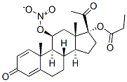 11beta,17-dihydroxypregna-1,4-diene-3,20-dione 11-nitrate 17-propionate Struktur