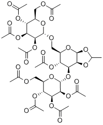 O-2,3,4,6-Tetra-O-acetyl-a-D-mannopyranosyl-(1-3)-O-[2,3,4,6-tetra-O-acetyl-a-D-mannopyranosyl-(1-6)]-1,2-O-ethylidene--D-mannopyranose Acetate Struktur