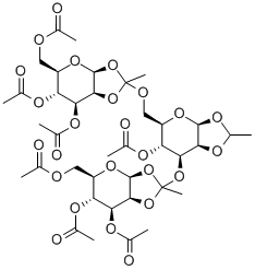 O-3,4,6-Tri-O-acetyl--D-mannopyranosylethylidyne-(1-23)-O-[3,4,6-tri-O-acetyl--D-mannopyranosylethylidyne-(1-26)]-1,2-O-ethylidene--D-mannopyranose Acetate Struktur