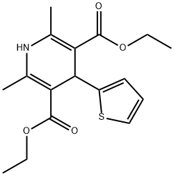 diethyl 2,6-dimethyl-4-thiophen-2-yl-1,4-dihydropyridine-3,5-dicarboxylate Struktur