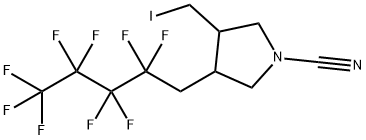 N-CYANO-3-(IODOMETHYL)-4-(1H,1H-NONAFLUOROPENTYL)PYRROLIDINE Struktur