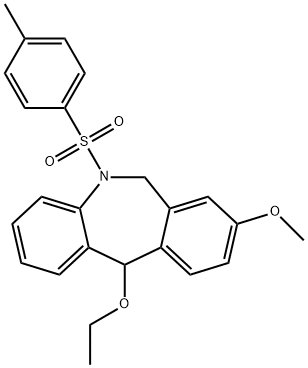 11-Ethoxy-5,6-dihydro-8-methoxy-5-(p-tolylsulfonyl)-11H-dibenz[b,e]azepine Struktur