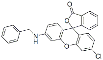 6'-(benzylamino)-3'-chlorospiro[isobenzofuran-1(3H)-9'[9H]-xanthene]-3-one  Struktur