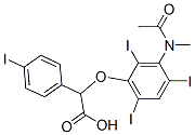 2-[3-(N-Methylacetylamino)-2,4,6-triiodophenoxy]-2-(p-iodophenyl)acetic acid Struktur