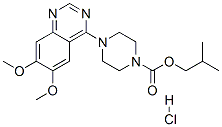 2-methylpropyl 4-(6,7-dimethoxyquinazolin-4-yl)piperazine-1-carboxylate hydrochloride Struktur