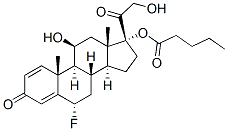 6alpha-fluoro-11beta,17,21-trihydroxypregna-1,4-diene-3,20-dione 17-valerate  Struktur