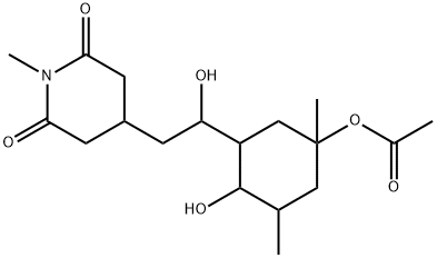 [4-hydroxy-3-[1-hydroxy-2-(1-methyl-2,6-dioxo-4-piperidyl)ethyl]-1,5-d imethyl-cyclohexyl] acetate Struktur