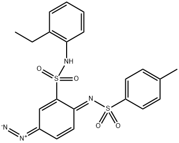 N-[4-diazo-2-[[(2-ethylphenyl)amino]sulphonyl]cyclohexa-2,5-dien-1-ylidene]-p-toluenesulphonamide  Struktur