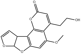 7a,10a-Dihydro-4-(2-hydroxyethyl)-5-methoxy-2H-furo[3',2':4,5]furo[2,3-h]-1-benzopyran-2-one Struktur