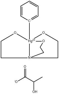 [2,2',2''-nitrilotri(ethanol)-N,O,O',O'']phenylmercury lactate Struktur