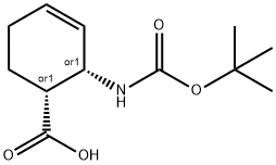 (±)-cis-2-(Boc-aMino)-3-cyclohexene-1-carboxylic acid Struktur