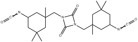 2,4-dioxo-1,3-diazetidine-1,3-diylbis[methylene(1,5,5-trimethylcyclohexane-1,3-diyl)] diisocyanate Struktur