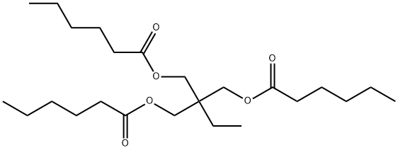 Dihexanoic acid 2-ethyl-2-[(hexanoyloxy)methyl]-1,3-propanediyl ester Struktur