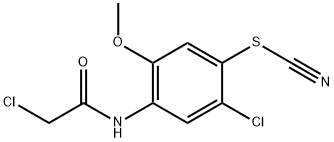 2-Chloro-4-(2-chloroacetylamino)-5-methoxyphenyl thiocyanate Struktur